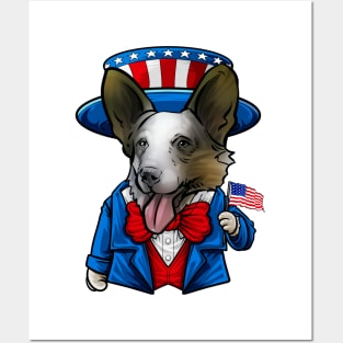 Fourth of July Cardigan Welsh Corgi Posters and Art